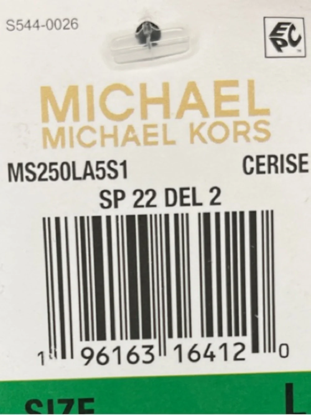 Michael Kors Pink, Black & White Striped V-Neck Long Sleeve Top